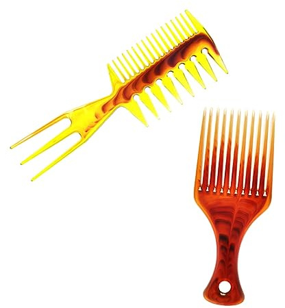 IWOWHERO 2stücke Professioneller Breitzahniger Herren-ölkamm Für Salon Und Zuhause Langlebiger Mit Glatten Zähnen Für Komfortables Styling Und Entspannende Kopfhautmassage Für Pomade Slicke