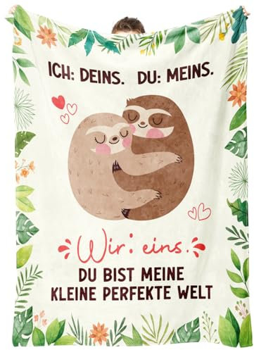 Niyewsor Jahrestag Geschenk für Ihn Sie, Kuscheldecke - Ich Liebe Dich Geschenke für Frauen Männer, Hochzeitstag Valentinstag Paar Partner Geschenk (157 x 132 cm)