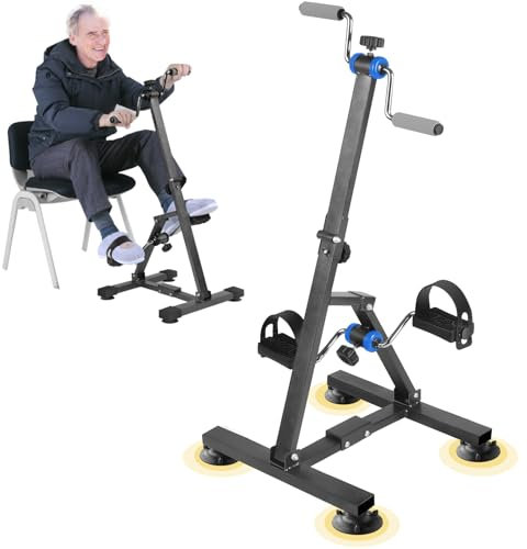 Faltbares Arm- und Bein-Ergometer für Senioren – Pedaltrainer für ältere Menschen, verstellbares Handfahrrad für Physiotherapie, Knie- und Fuß-Rehabilitationstrainer für Erwachsene