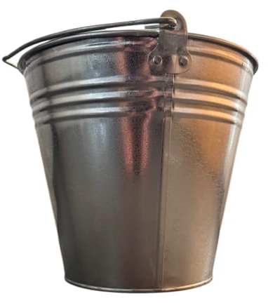 daniplus Eimer verzinkt 10 Ltr.mit Henkel, Zinkeimer perfekt als Deko, für Asche