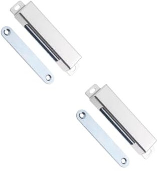 DOITOOL 2St Türstopper sperren Halter Garage verriegeln Schlösser magnete für schranktüren schrank magnet door ｌock Robuster Türriegel Magnet-Garderobenverschluss Rostfreier Stahl Silver