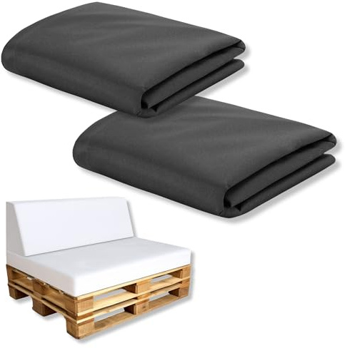 Amazinggirl Bezug für Schaumstoffplatte Palettenkissen Keilkissen Bodenmatratze Bezug Set: 40x120 cm + 80x120 cm - Ideal für Palettenmöbel & Bett Zertifikat Oeko-Tex Graphit