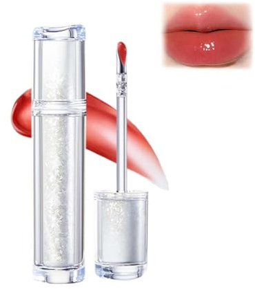 Ice Water Lipgloss, getöntes Lippenöl mit feuchtigkeitsspendendem Gelee, nicht haftende, feuchtigkeitsspendende Lippentönung for ein glänzendes Finish, lang anhaltender, praller Effekt, natürliche Sch