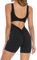 adorence Damen Jumpsuit Kurz Eng Scrunch Butt Bodysuit, Gepolstert Rückenfrei Ärmellose Stretch Sport Overall One Piece, Ganzkörperanzug Einteiler Romper Sommer Fitness Yoga Workout -Schwarz,XS