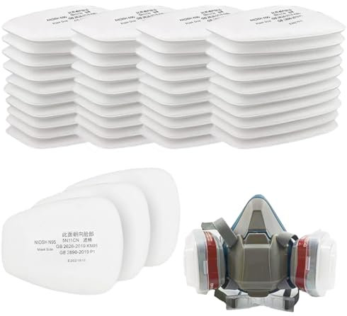 40 Stück Atemschutzmaske Set,3mFilter,3m5935,Staubmasken Atemschutz Feinstaub,3mFilter Für Atemschutzmaske,5n11cn Einlegefilter Für 6000,6200,7502,6800,750.Für Lackieren, Feinstaub