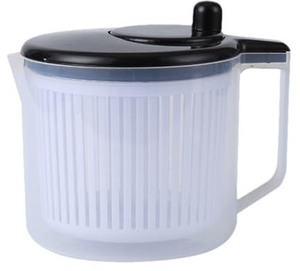 Generisch Salad Spinner, Vegetable Washer, Fruit Dryer, Food Grade Pp Material, Easy-Spin Handle Design, for Kitchen Salad Prep, 22x17x18.5cm/8.66x6.69x7.28 Inches, White, 1 Piece