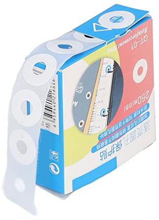 Fafeims Loch -Lochverstärkungsaufkleber, Selbstklebende Lochverstärkungsetiketten, 0,2 Zoll Durchmesser, 250 Pack (WHITE)