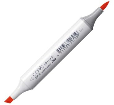 Copic Sketch Coloured Marker Pen - (RV-14) Begonia Pink, For Art & Crafts, Colouring, Graphics, Highlighter, Design, Anime, Professional & Beginners, Art Supplies & Colouring Books