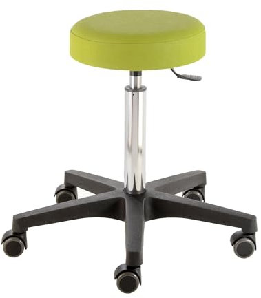 Prova Nova GmbH Rollhocker Comfort 4400, Sitzhöhe ca. 54-73 cm, Rundsitz Ø 33 cm, Rollen/Bodengleiter:weiche Radbandage, Polsterdekor:Dekor Limone