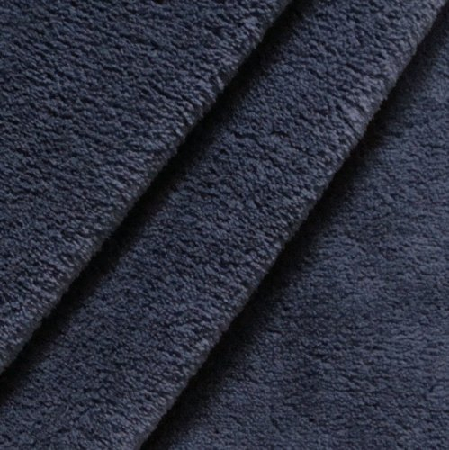 STOFFKONTOR Wellness Fleece Stoff Meterware, Kuschelig weicher Fleecestoff zum Nähen - Dunkel-Blau