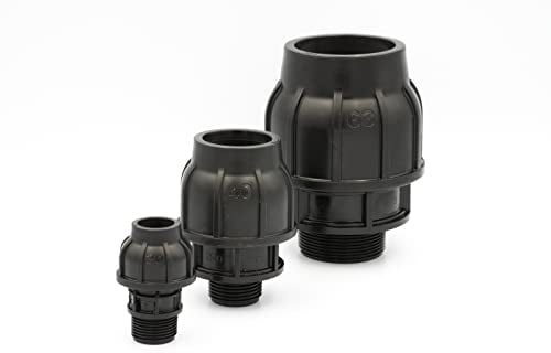 Stabilo 6253 filetage extérieur PE Tube Raccord union 63 mm x 2 sanitaire de serrage connecteur Raccords Connecteur Fitting