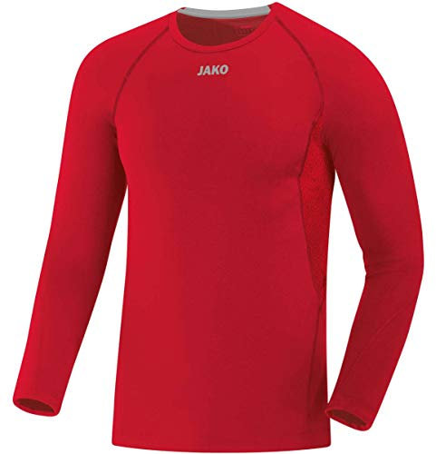 JAKO Herren Longsleeve Compression 2.0, Sportrot, L