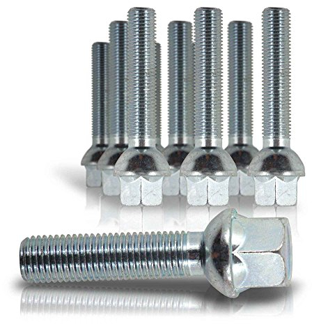 10 x Radbolzen Radschrauben Spurverbreiterung Alufelgen Kugelbund M14 x 1,5 60 mm