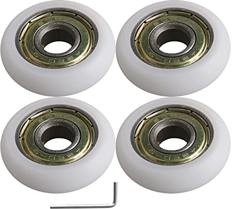 0,8x3x0,85 cm Weiß Engineering Plastics Bearing Steel Kugellager Führungsrolle Rolle Runde Radlast 87KG für Türfenster Packung mit 4 Stück