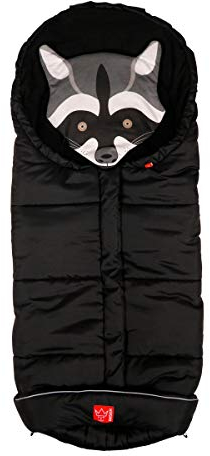 Kaiser 6566225 Kinderwagen Fußsack Bob - mit herausnehmbarem Tiergesicht, schwarz