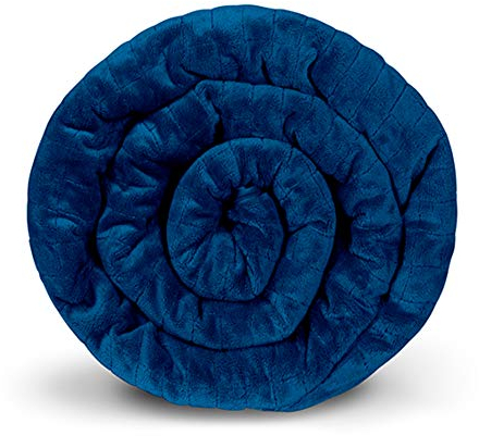 GRAVITY TherapieDecke Gewichtsdecke - Blauer Kuscheliger Standardbezug für Erwachsene/Jugendliche Für besseren Schlaf, Größe: 135x200 cm