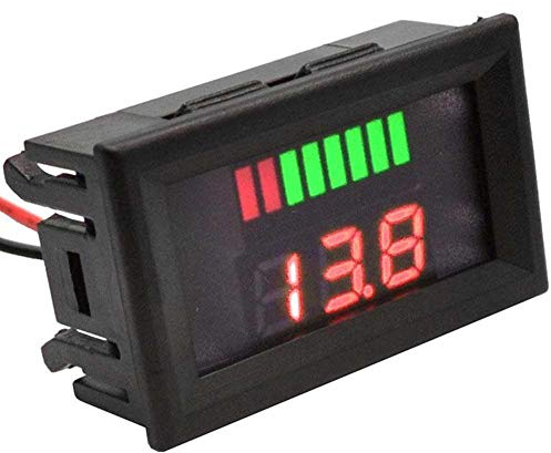 ARCELI Car Marine Moto LED Voltmetro digitale Voltmetro Indicatore di livello batteria 12V-60V (blu)