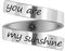 LucBuy Edelstahl Keep Eng Gravierte Inspirierende Geschenke Verstellbare Ringe Schmuck für Männer Frauen Teenager (You are my Sunshine - Silber)