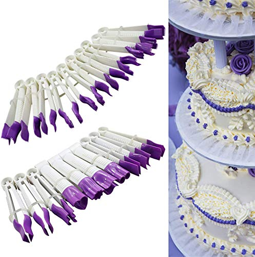 DUBENS 20er Set gezackte Pincher Blume Spitze Rand Clip Fondant Keks Cutter Dekor Sugarcraft Gum Paste Werkzeug Cupcake Küche Dekoration