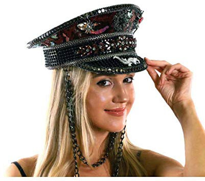 Horror-Shop Militär Festival Schirmmütze Bordeaux