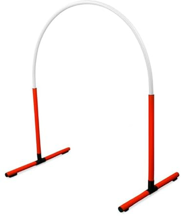 SPORTIKEL24 Hoopers Hoop – wetterfest, VDH-konform & farbig – mit Stecksystem für sicheres Hundetraining – aus robustem Kunststoff – Flexibler Hundesport-Reifen mit Stecksystem – Rot/Weiß