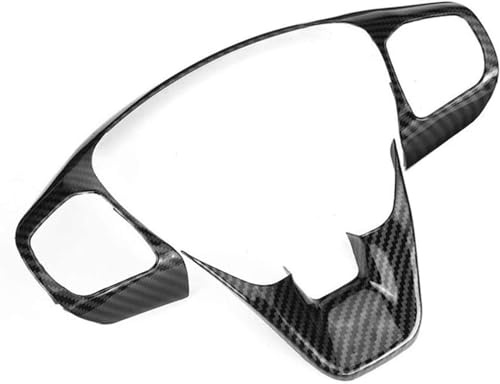 MJZYP ABS Carbon-Faser-Auto-Lenkrad-Ordnungs-Steuerknopf Rahmenabdeckung Zubehör gepasst for Ford Fiesta ST MK8 2017 2018 2019