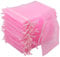 Leeyunbee 100 Stück Rosa Organzasäckchen 10 x 15 cm Organzabeutel, Säckchen Geschenk Schmuck Hochzeit Bonbonsbeutel Für Festival Party und Hochzeit, Satin-Kordelzug