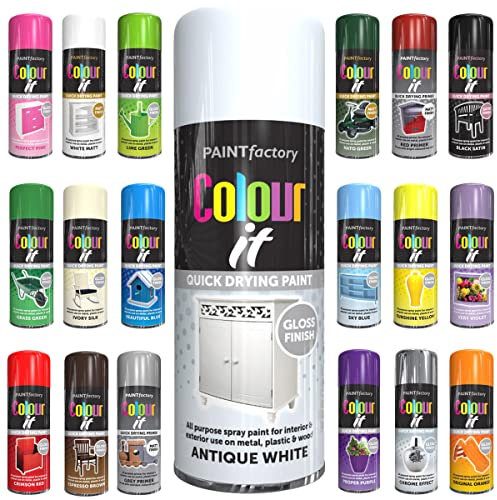Classic Signature - 1 x All Purpose Antique White Aerosol Spray Paint 400ml Quick Drying Spray,Fast Dry and Excellent Coverage for Metal, Wood, Plastic and More