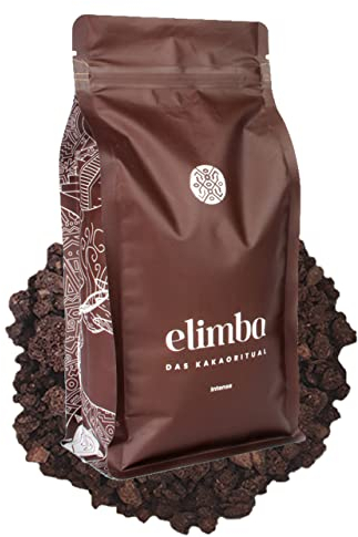 Elimba Bio Barista Kakaogranulat Intense, 500g 100% vegan - Premium Criollo Rohkakao Trinkschokolade mit min. 65% Kakaoanteil, zeremonieller Kakao, heiße Schokolade