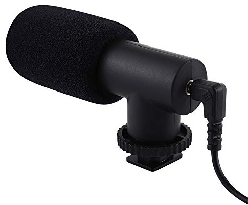 Andoer Mini unidirektionales Kondensatormikrofon K-Song/Interview/Kondensator-Aufnahmemikrofon 3,5-mm-Audio-Schnittstelle für DSLR-Kameras für Mobiltelefone Videokamera-Rekorder Personal Computer