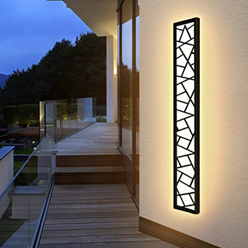 LED Lange Wandleuchte Ip67 Wasserdicht Wandlampe Led Lang Wandlampe Villa Innen Außenwandleuchten Anthrazit Lange Wandleuchten Aussen Gartenwandbeleuchtung Garage Terrasse-80CM,Warmes Licht