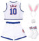 OTHERCRAZY Damen Lola #10 Space Movie Kostüme, Cheerleading-Top und Shorts, Outfit mit 3-teiligem Zubehör, Größe XS-XXL, Bauchfreies Outfit, L