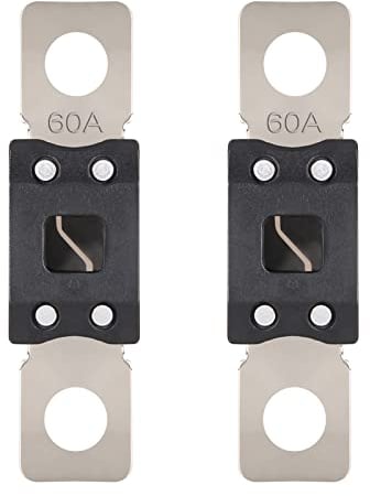 VEXUNGA Mega Fuse 60A MEGA/AMG/ANM Screw Fuse 60 Amp 60Amp High Current Strip Bolt-on Fuses for Cars (Pack of 2pcs)