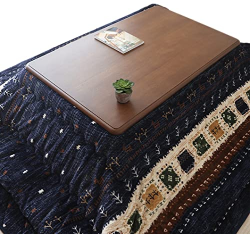 FIFOR Winter-Haushalts-Couchtisch, niedriger Tisch mit Heizung, Japanisches Ofentisch-Set, japanischer Kotatsu-Heiztisch, rechteckige Tischplatte