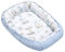 Medi Partners Babynest Nestchen für Neugeborene - 100x60x15 Babynestchen Baby zweiseitg Nest Bett 100% Baumwolle Waffel Kuschelnest tragbar (‎Hirsch und Igel mit hellblau Waffel)
