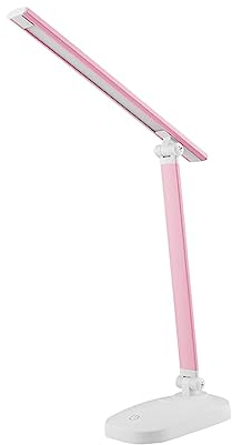 Fenteer LED-Schreibtischlampe, Bürolampe, dimmbar, mit verstellbarem Arm, augenschonend, Touch-Steuerung, Schreibtischlampe, Schreibtischleuchte für, ROSA