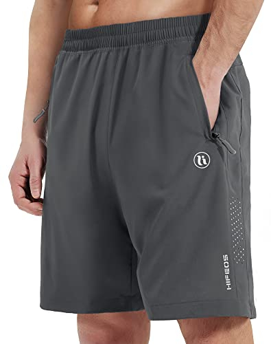 HIFEOS Shorts Herren Sporthose Kurz Schnelltrockende Kurze Hosen Laufhose Mit Reißverschlusstasche Trainingshose Jogginghose