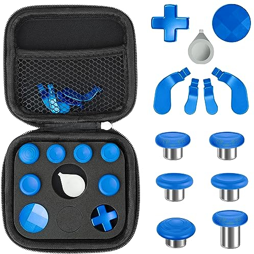 Controller-Paddel Thumbstick Zubehör Ersatz – für Xbox One Elite Controller Serie 2 Core Joystick Kit Teile Rückenpaddel Daumen Sticks Tasten Komponentenpaket Zubehör 13 in 1 (blau)