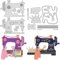 BENECREAT 2 Stile Alte Nähmaschine Gestanzte Metall-Papier-Stanzschablonen, Nähen Werkzeuge Metall Präge Schablonen Vorlage Für Papier Karte Herstellung DIY Scrapbooking Album Handwerk Dekor
