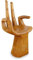 livasia Buddhahand Stuhl, Origineller Hocker aus Teakholz, Die Hand Buddhas als Designstuhl, Massivholz Sitz, Blumenpodest, 48x38x90cm (Natur)