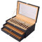 Lubrol 36 Slots Storage Box Display Pens Wood Box PU Luxury 3 Window Glass Pen Case Organizer Collection Pens 1