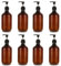 MUXHEL 8 Stück 500ML Seifenspender, Shampoo Flaschen zum Befüllen, Seifenspender Braun, Kunstoff Seifenspender, Leer Pumpspender, Pumpflasche - Braun