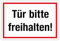 Türaufkleber „Tür bitte freihalten!“ Hinweis Weißer Hintergrund | Varianten wählbar, Größen Name: Weißer Hintergrund | Roter Rahmen, Material: 30x20 cm