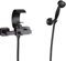 Mitigeur De Baignoire Cascade Robinet De Baignoire Style Rétro Antique Mural Monocommande Laiton Robinet Douche Avec Douchette À Main Et Flexible 1,5m, Mitigeur Bain/douche, Noir