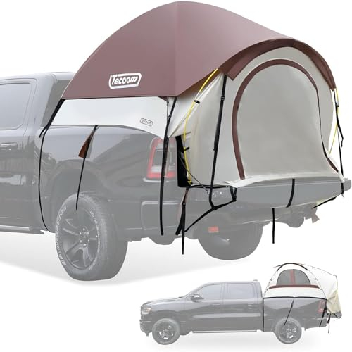 Tecoom LKW-Bettzelt, wasserdicht, PU3000 mm, doppellagig, fr 1,71,8 m LKW-Bett, tragbar, 2 Personen, Camping, Strandzelt mit Modernem Design, fr die Rckseite des LKWs, Camping & Wandern