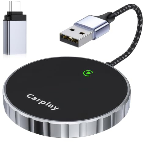 Olycism CarPlay Wireless Adapter für iPhone Schnell und Stabil Umwandlung von Wired in Wireless CarPlay Plug & Play Wireless CarPlay Adapter Dongle Passend für Apple iOS 10+ & Autos ab 2016