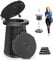Panmout XXL Trenntoilette - 19.7H verstellbare faltbare Campingtoilette, Camping Toiletten mit Deckel, Gurt und Toilettenbeutel für Camping, Wandern, Reisen und Auto. (black)