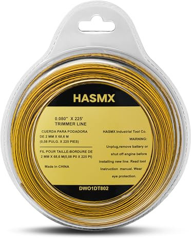 225ft X 0.08 Inch - DWO1DT801 DWO1DT802 String Weed Trimmer Line for Dewalt Cordless Battery Bump Feed String Grass Trimmer Lawn Edger Spool Lines DCST920 DCST922 DCST925 DCST970B DCST972 DCST990B
