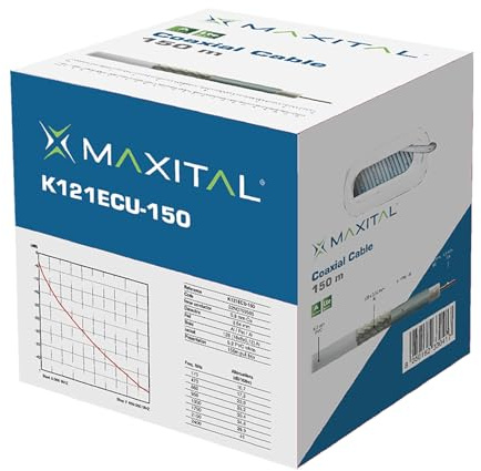 FTE MAXITAL Cavo coassiale in rame da 150 metri con doppia schermatura classe A e diametro 5 mm