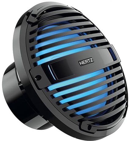 HERTZ HMS 10 B2-LD-C - Subwoofer marino da 25,4 cm, 2 Ohm, con LED RGB, griglia classica nera